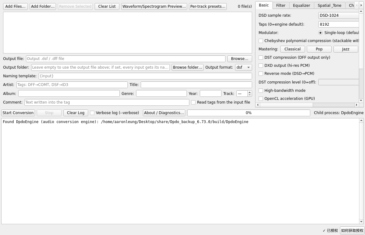 Interfaz de DpdoAudioTools